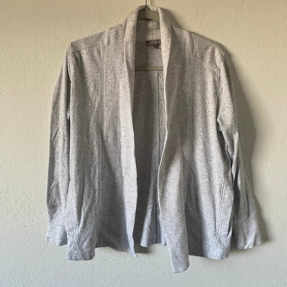 Talbots Sweaters - Talbots Womens Cardigan Speckled White Size SP Petite Waffle Knit Minimalist